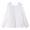 Baizi jacquard fabric see-through chiffon shirt for Women 2023 Autumn New style Sun Protection long-sleeved top for Women 231308 Item Picture